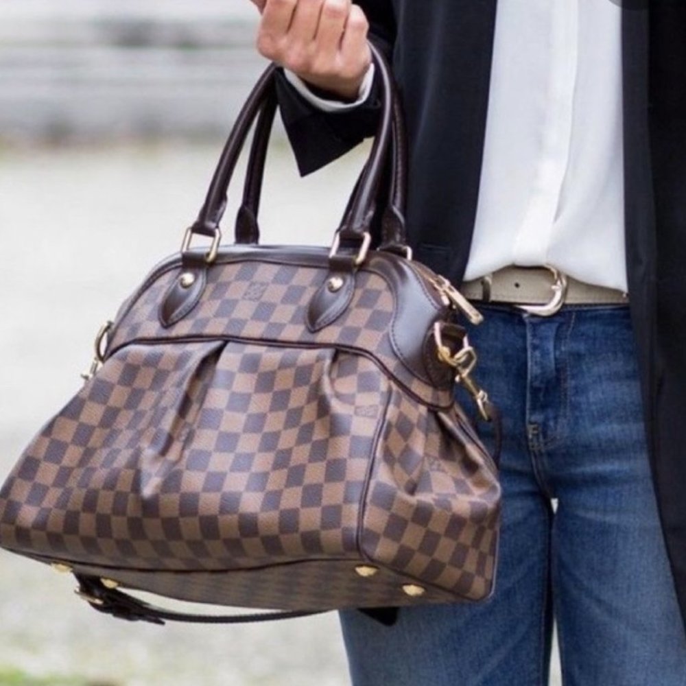 Louis Vuitton Brown and Black Checkered Shoulder Bag